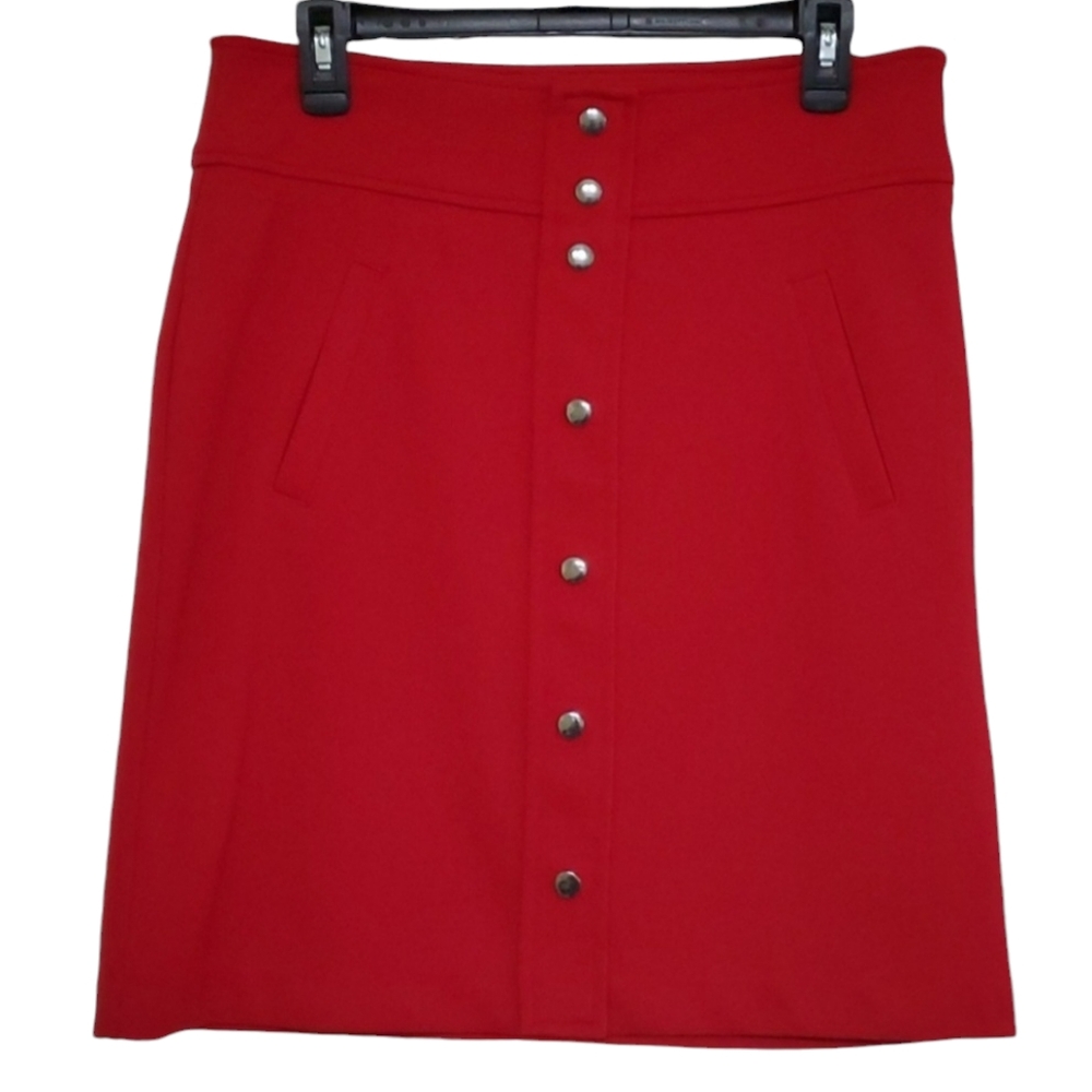 Dana Buchman Classic Red Pencil Skirt, Size 8